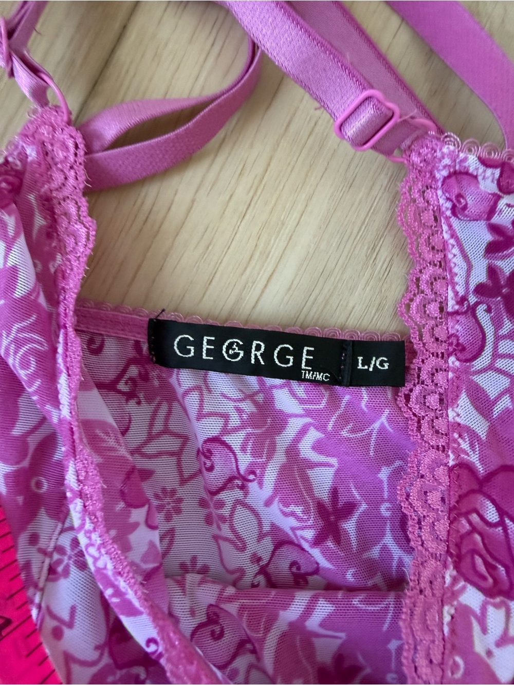 George Y2K Floral Mesh Cami Tank | Pink Fairycore Top (Size L, best for M) - Picture 6 of 7